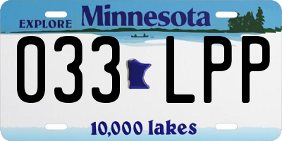 MN license plate 033LPP