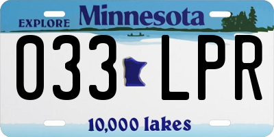 MN license plate 033LPR