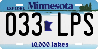 MN license plate 033LPS
