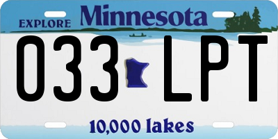MN license plate 033LPT