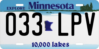 MN license plate 033LPV
