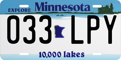 MN license plate 033LPY