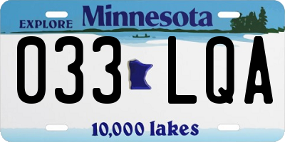 MN license plate 033LQA