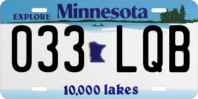 MN license plate 033LQB
