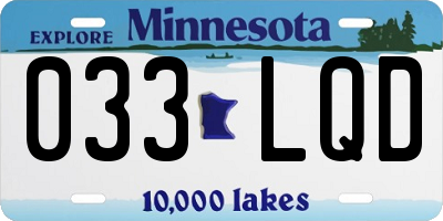MN license plate 033LQD