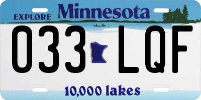 MN license plate 033LQF