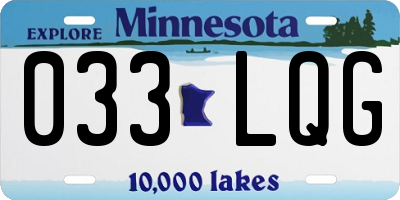 MN license plate 033LQG