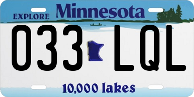 MN license plate 033LQL