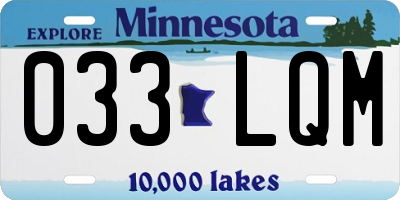 MN license plate 033LQM
