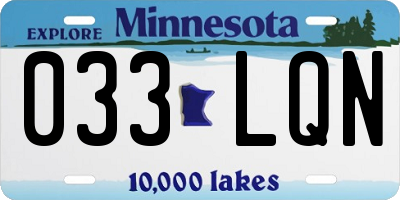 MN license plate 033LQN