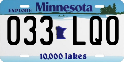 MN license plate 033LQO