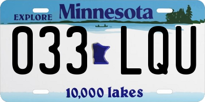 MN license plate 033LQU