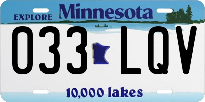 MN license plate 033LQV