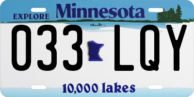 MN license plate 033LQY