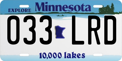 MN license plate 033LRD