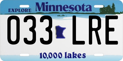 MN license plate 033LRE