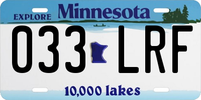 MN license plate 033LRF