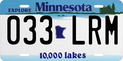 MN license plate 033LRM