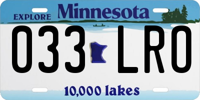 MN license plate 033LRO
