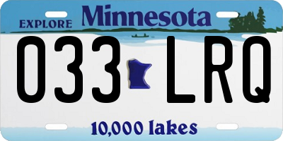 MN license plate 033LRQ