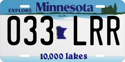 MN license plate 033LRR