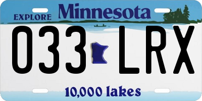 MN license plate 033LRX