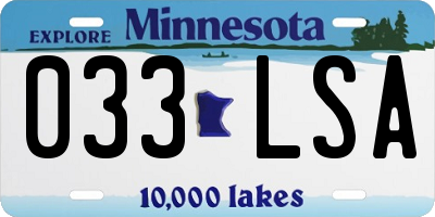 MN license plate 033LSA