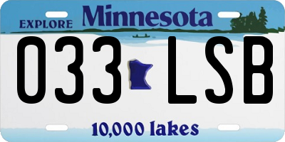MN license plate 033LSB