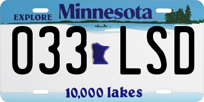 MN license plate 033LSD