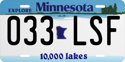 MN license plate 033LSF