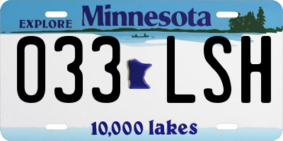 MN license plate 033LSH