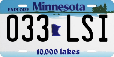 MN license plate 033LSI