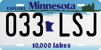 MN license plate 033LSJ
