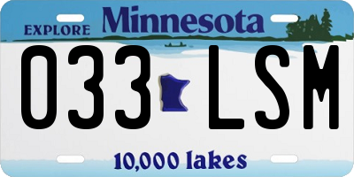 MN license plate 033LSM