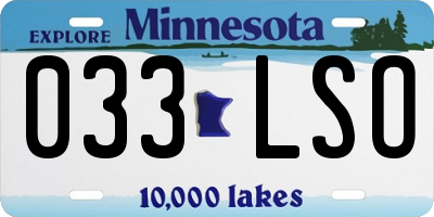 MN license plate 033LSO