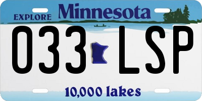 MN license plate 033LSP