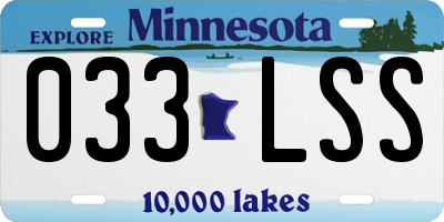 MN license plate 033LSS