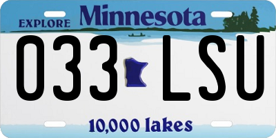 MN license plate 033LSU