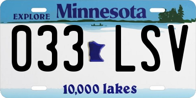 MN license plate 033LSV