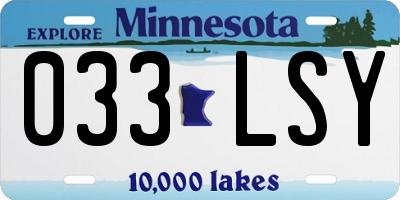 MN license plate 033LSY