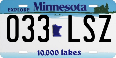 MN license plate 033LSZ