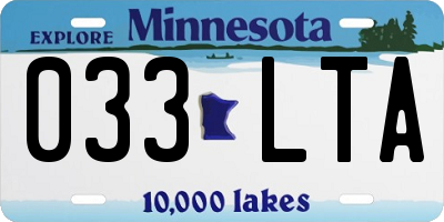 MN license plate 033LTA