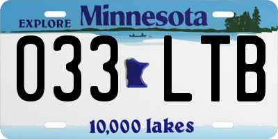 MN license plate 033LTB