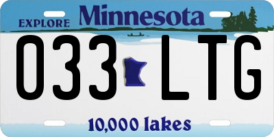 MN license plate 033LTG
