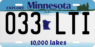 MN license plate 033LTI