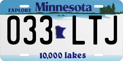 MN license plate 033LTJ