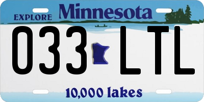 MN license plate 033LTL