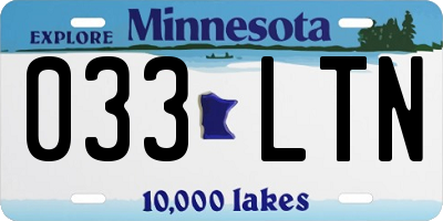 MN license plate 033LTN