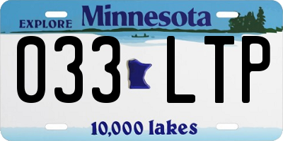 MN license plate 033LTP