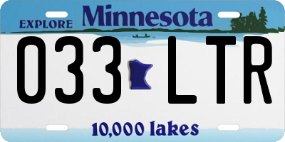 MN license plate 033LTR